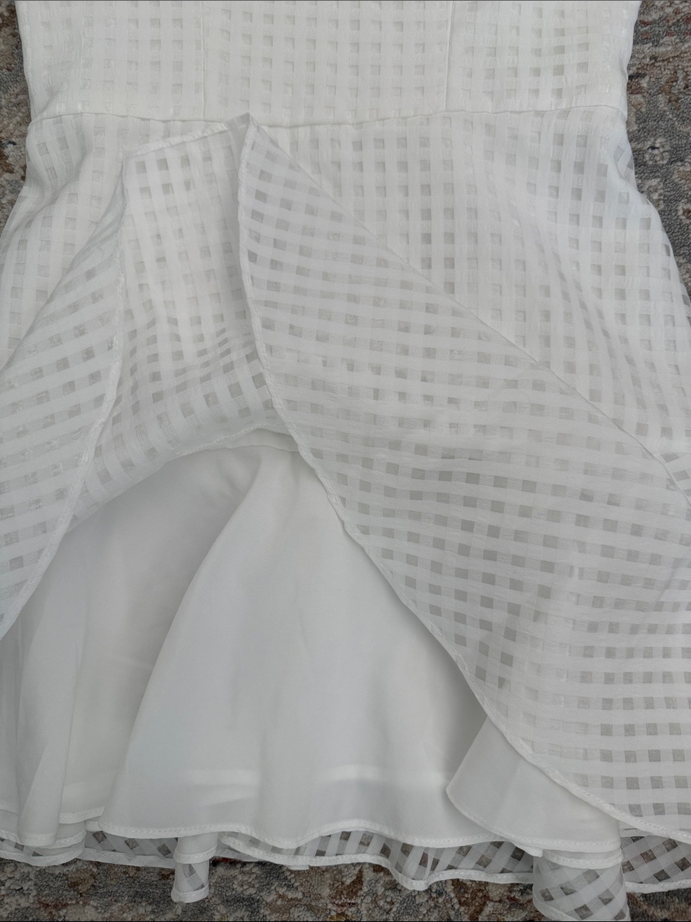AMANDA UPRICHARD Annalise WHITE Dress Gingham Fit-and-Flare XS PARTY SUMMER - Picture 4 of 7